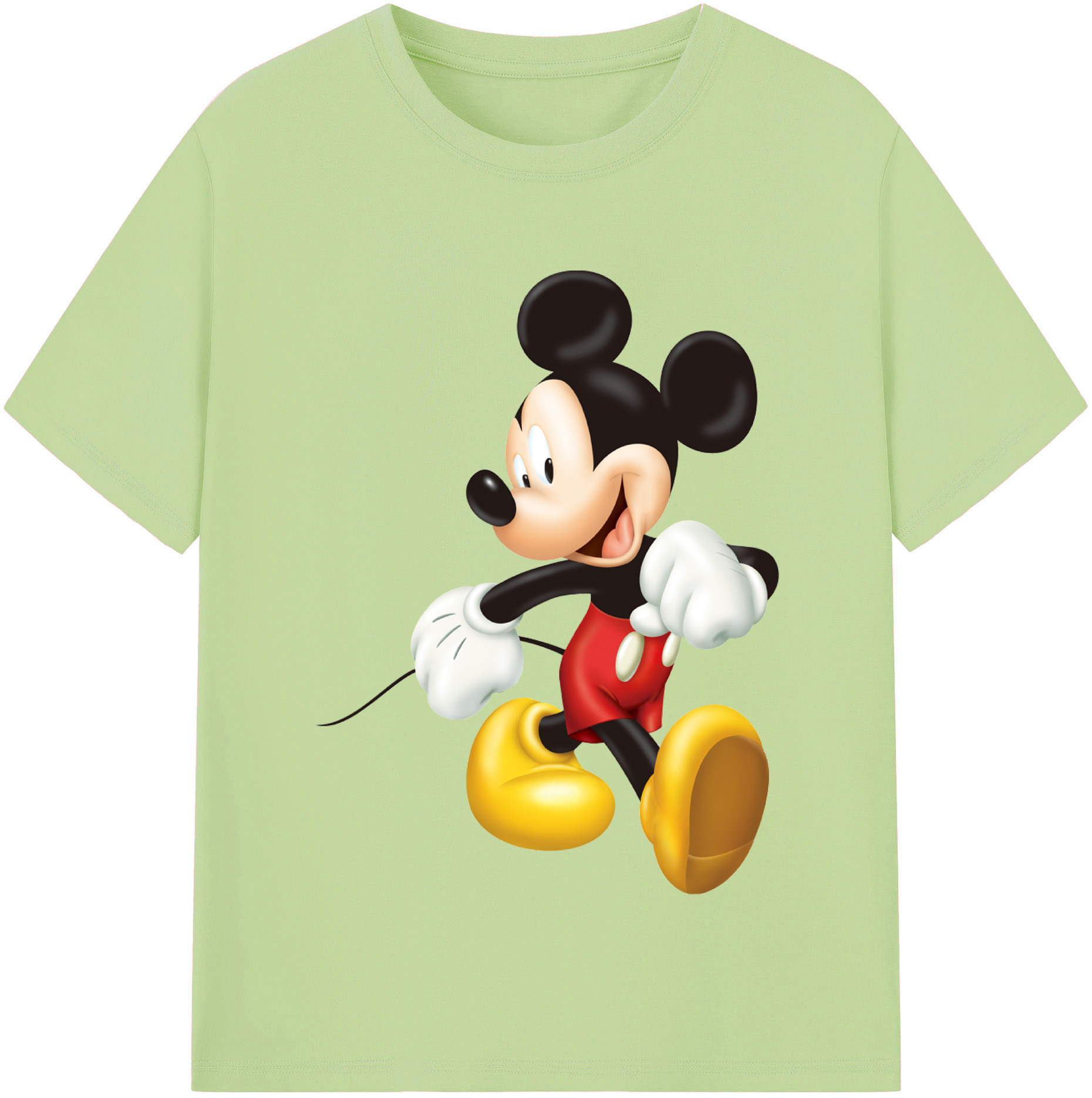 （画像用） ミッキーマウス Mickey Mouse 綿100％半袖Tシャツ（フロントプリント）